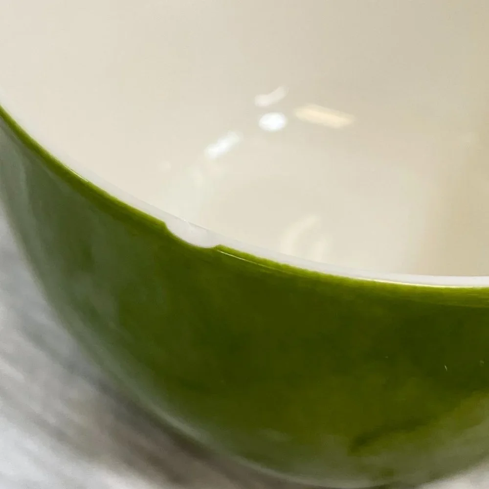 Crate & Barrel Hamptons Green Coffee Tea Cups and Saucers 7 Pieces